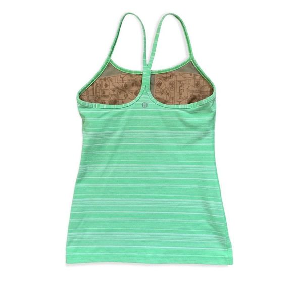 Lululemon Athletica Green Striped Tank Top - Picture 2 of 4